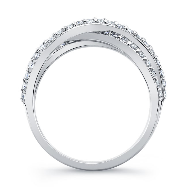 Platinum Criss Cross Diamond Wedding Band Image 2