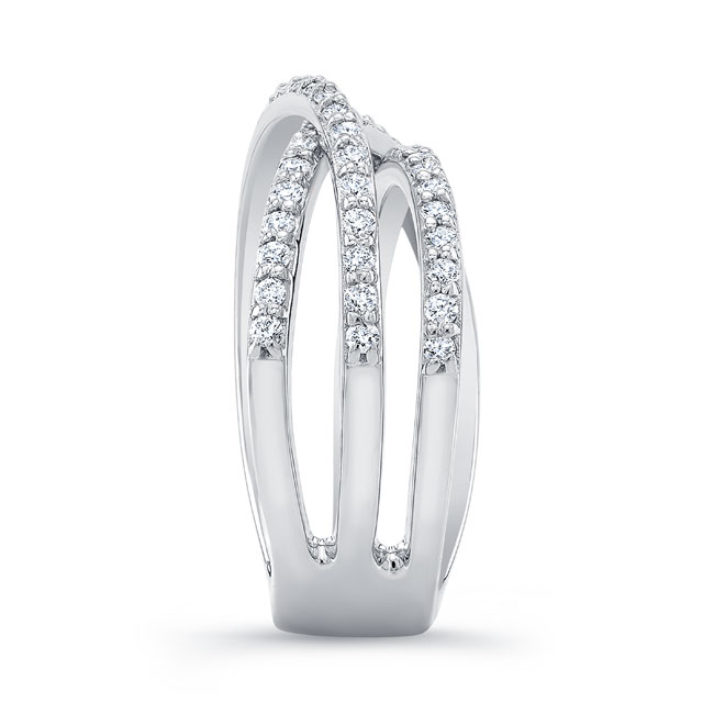 Platinum Criss Cross Diamond Wedding Band Image 3