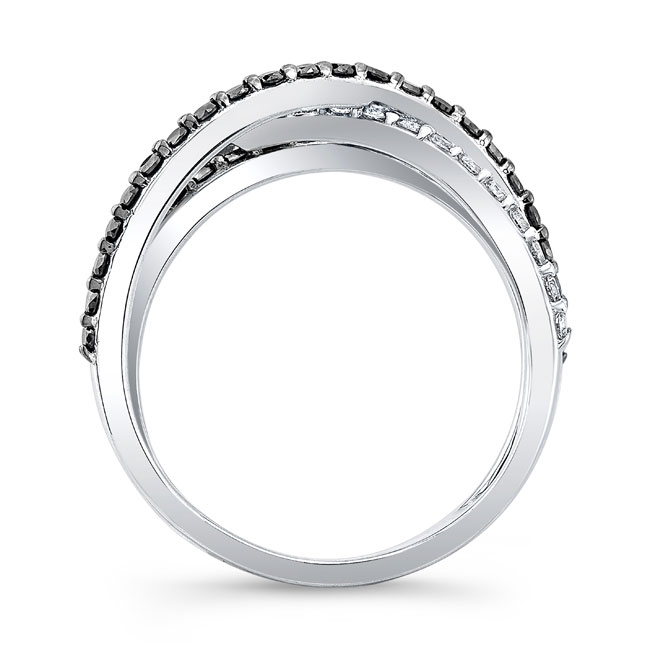 Criss Cross Black Diamond Wedding Band Image 2