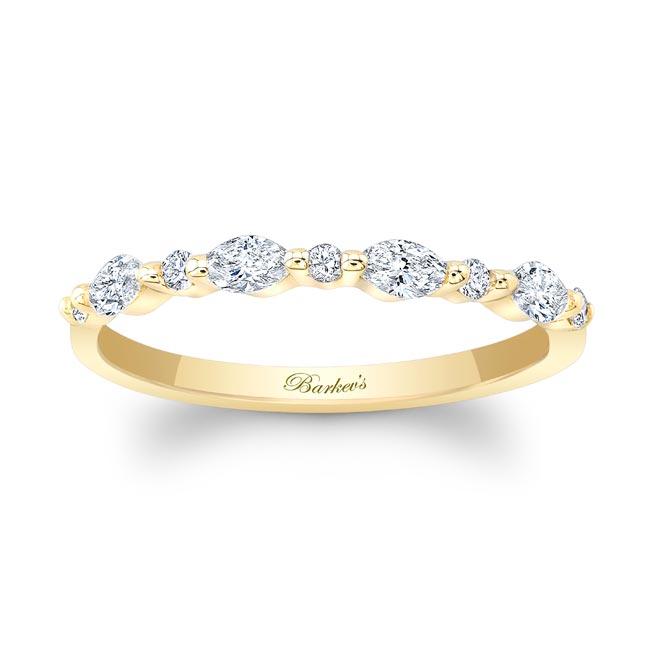 Yellow Gold Marquise Diamond Wedding Band