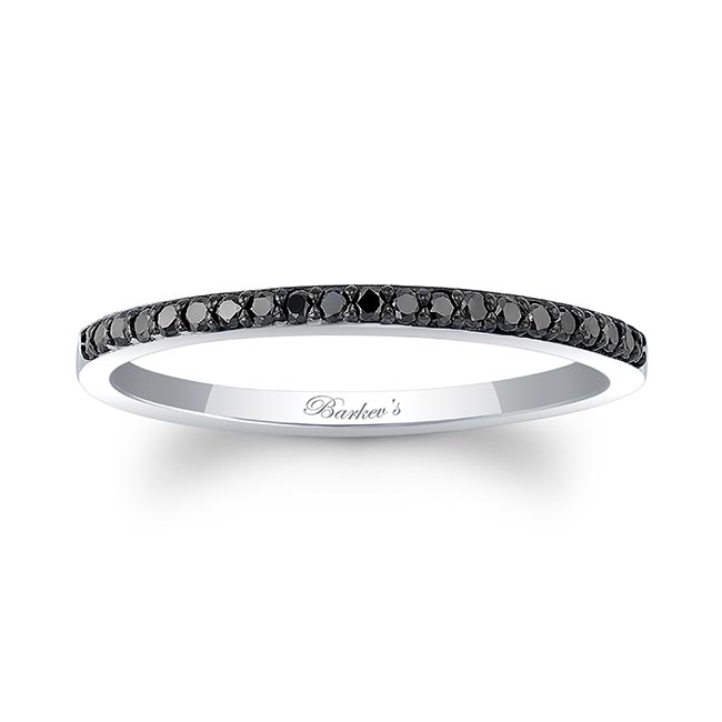 Thin Stackable Black Diamond Band