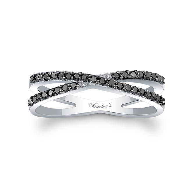 Criss Cross Black Diamond Promise Ring