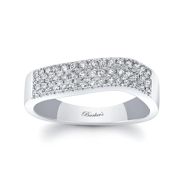 Curved Diamond Wedding Band