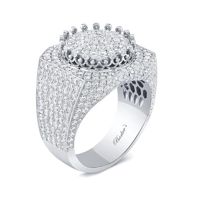 White Gold Mens Diamond Ring Image 2