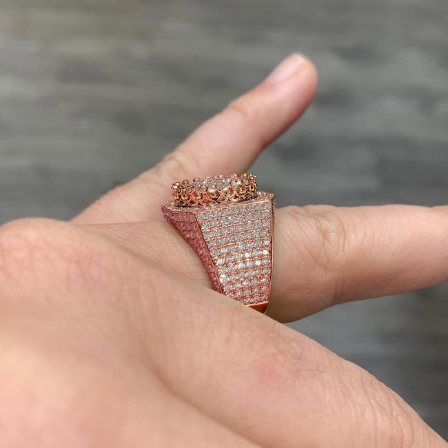 Rose Gold Mens Diamond Ring Image 4