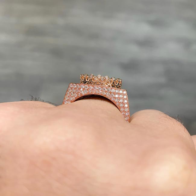 Rose Gold Mens Diamond Ring Image 5