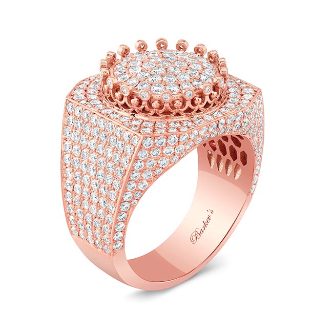 Rose Gold Mens Diamond Ring Image 2