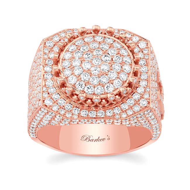 Rose Gold Mens Diamond Ring