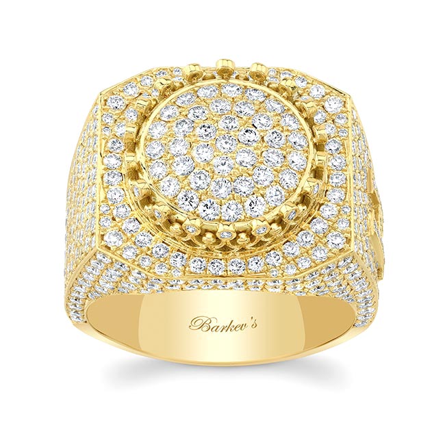 Yellow Gold Mens Diamond Ring