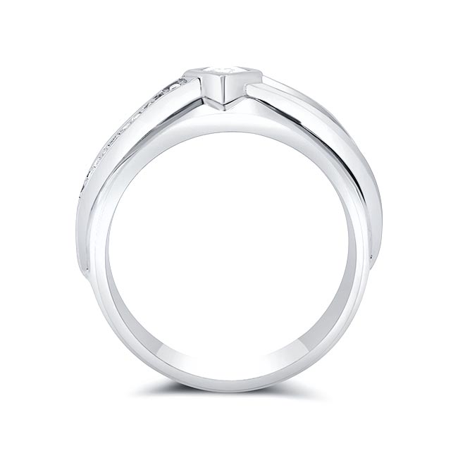 Platinum Mens Unique Diamond Band Image 2